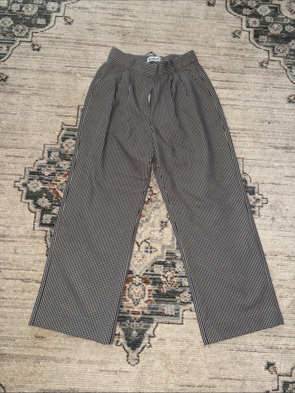 Abercrombie & Fitch Black and White Checked Pants